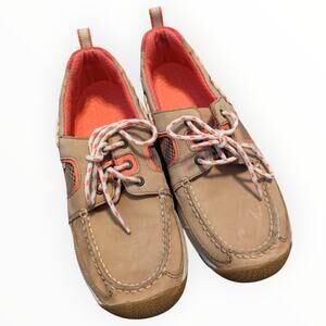 SPERRY Tan Seak Kite Sport Mocs Leather Mesh Boat Shoes Women's Size 9